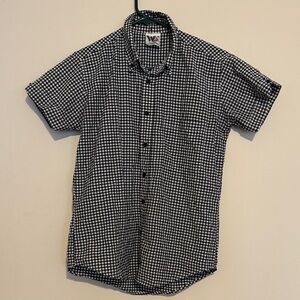 Warrior UK Men's Black and White Checkered Casual Shirt